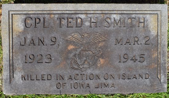 Ted H Smith, son of Walter Smith, killed at Iwo Jima - Red Hill Baptist Church